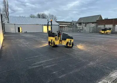 Yellow Bomag Roller on Asphalt | Pro Patch Ltd