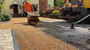 Installing granite kerb stones and laying new driveway surface | Pro Patch Ltd